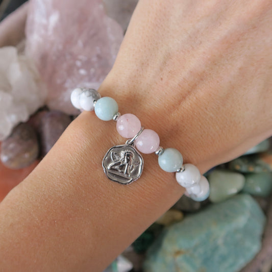 Bracelet Ange Gardien - Quartz rose