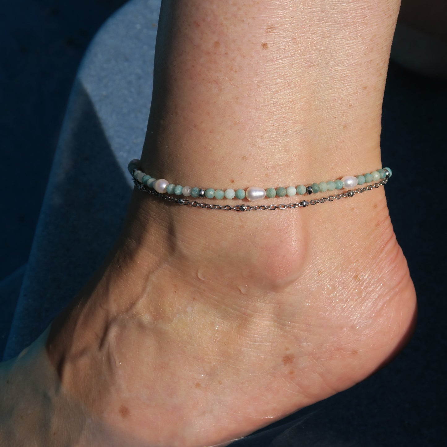 Bracelet de cheville Destination lumière - Amazonite