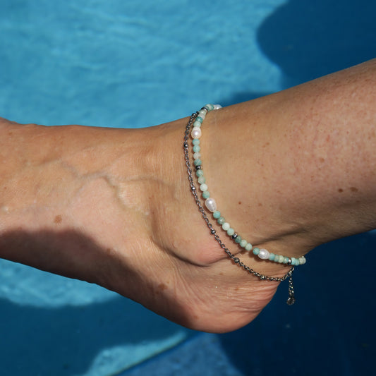 Bracelet de cheville Destination lumière - Amazonite