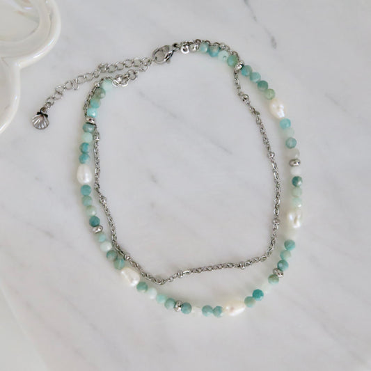 Bracelet de cheville Destination lumière - Amazonite