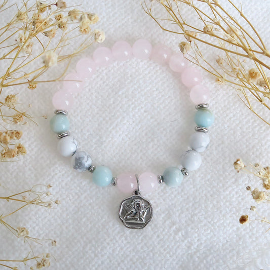 Bracelet Ange Gardien - Quartz rose