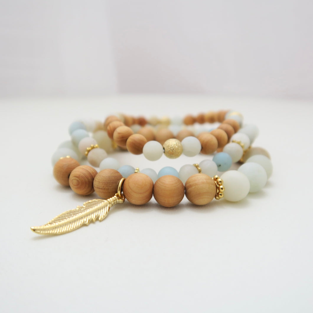 Amazonite bracelets set